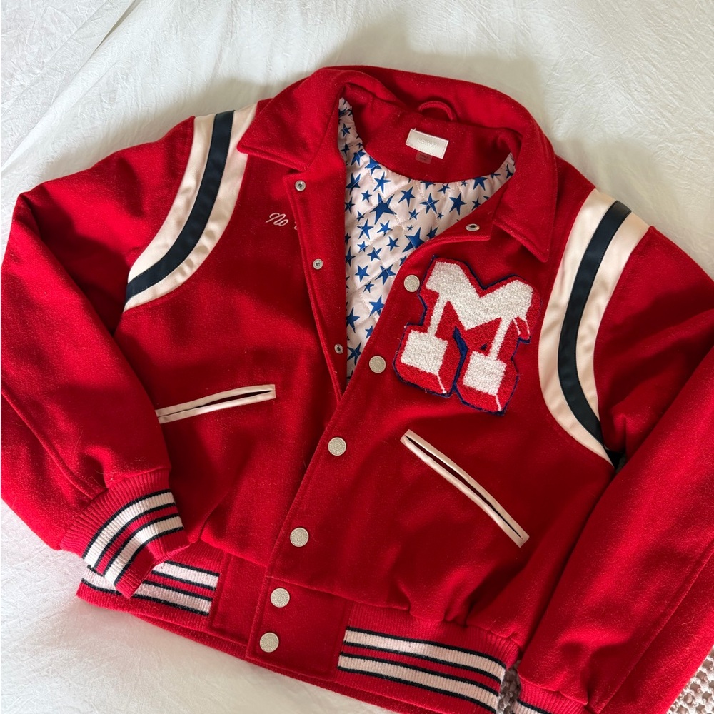MOTHER Red Varsity Jacket
